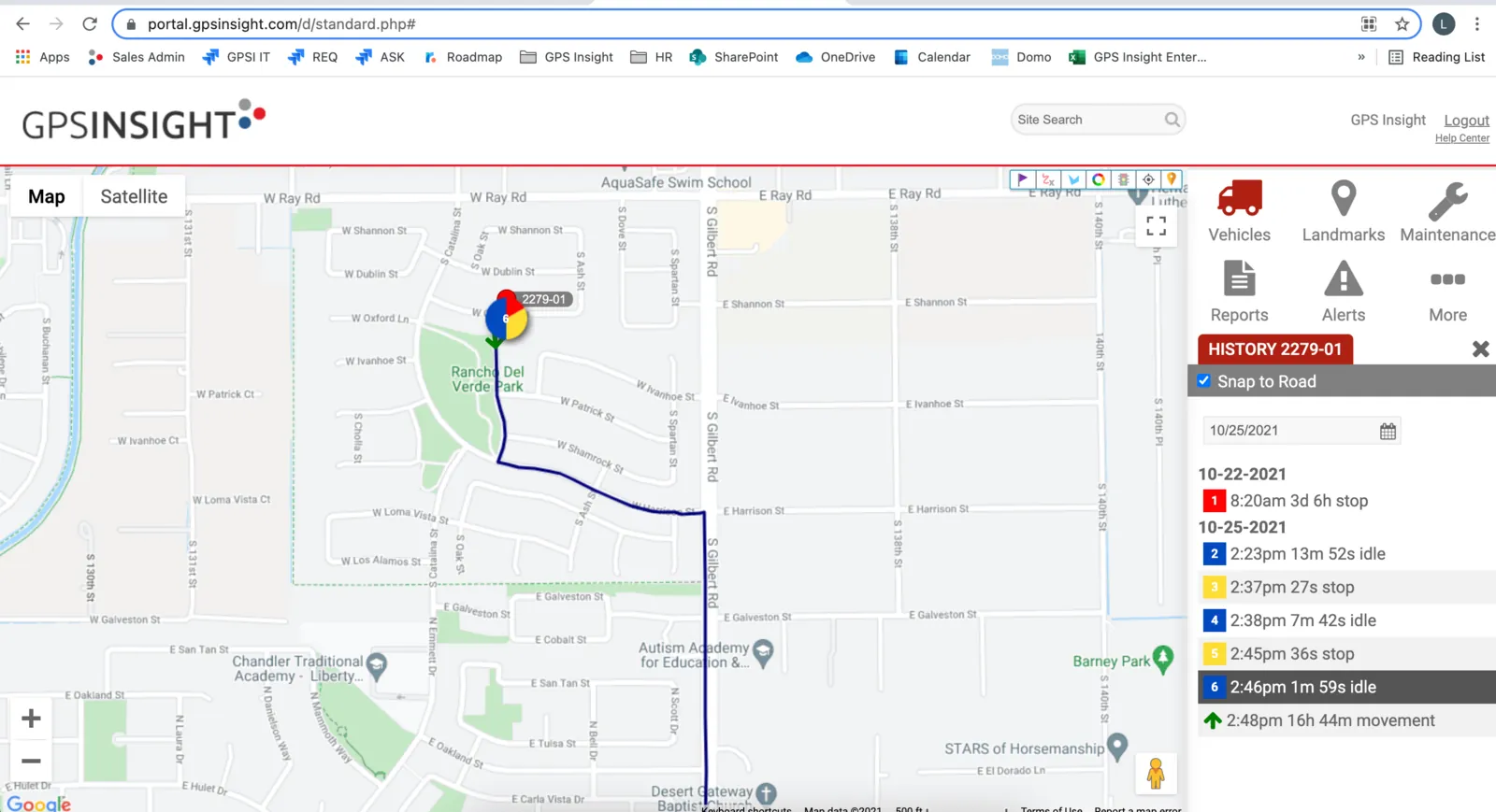 The legacy map with an event marker and little context about it.