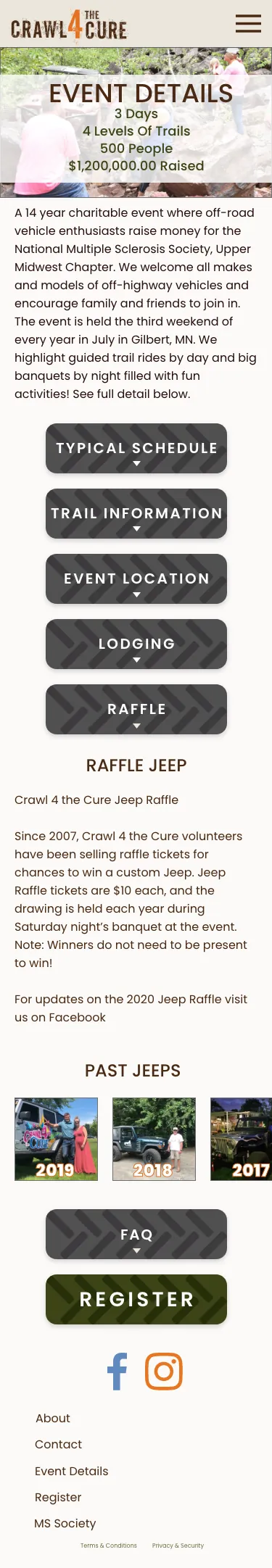 The event details page.