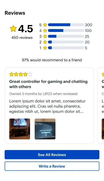 The redesigned PDP, reviews section.