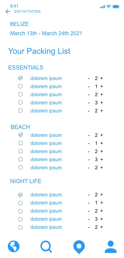 A packing list.