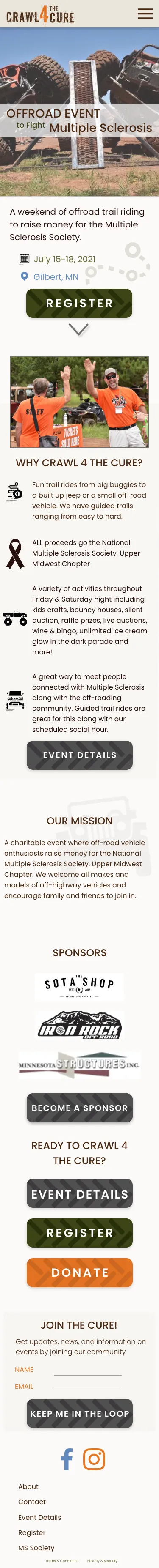 The long-scroll mobile home page.
