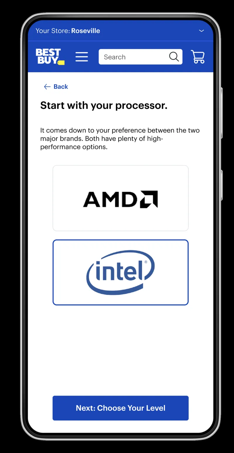 PC gaming configurator, the build summary.